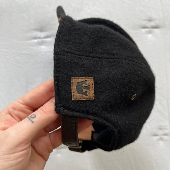 Goorin Bros Black Wool Baseball Hat with Leather Sweatband - Picture 4 of 5